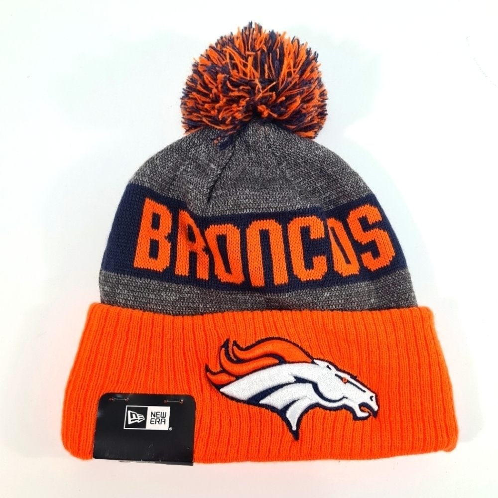 Denver Broncos 2016 STADIUM Orange-Navy-Grey Knit Beanie Hat by New Era